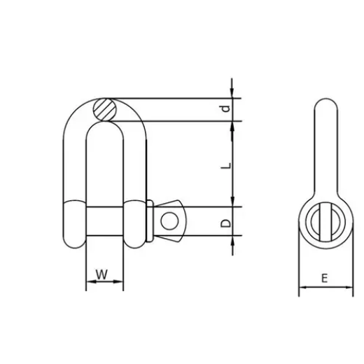 Picture of Beaver, Hot Dipped Galvanised Screw Pin Dee Shackles - Hot Dipped Galvanised Size 25mm x 29mm